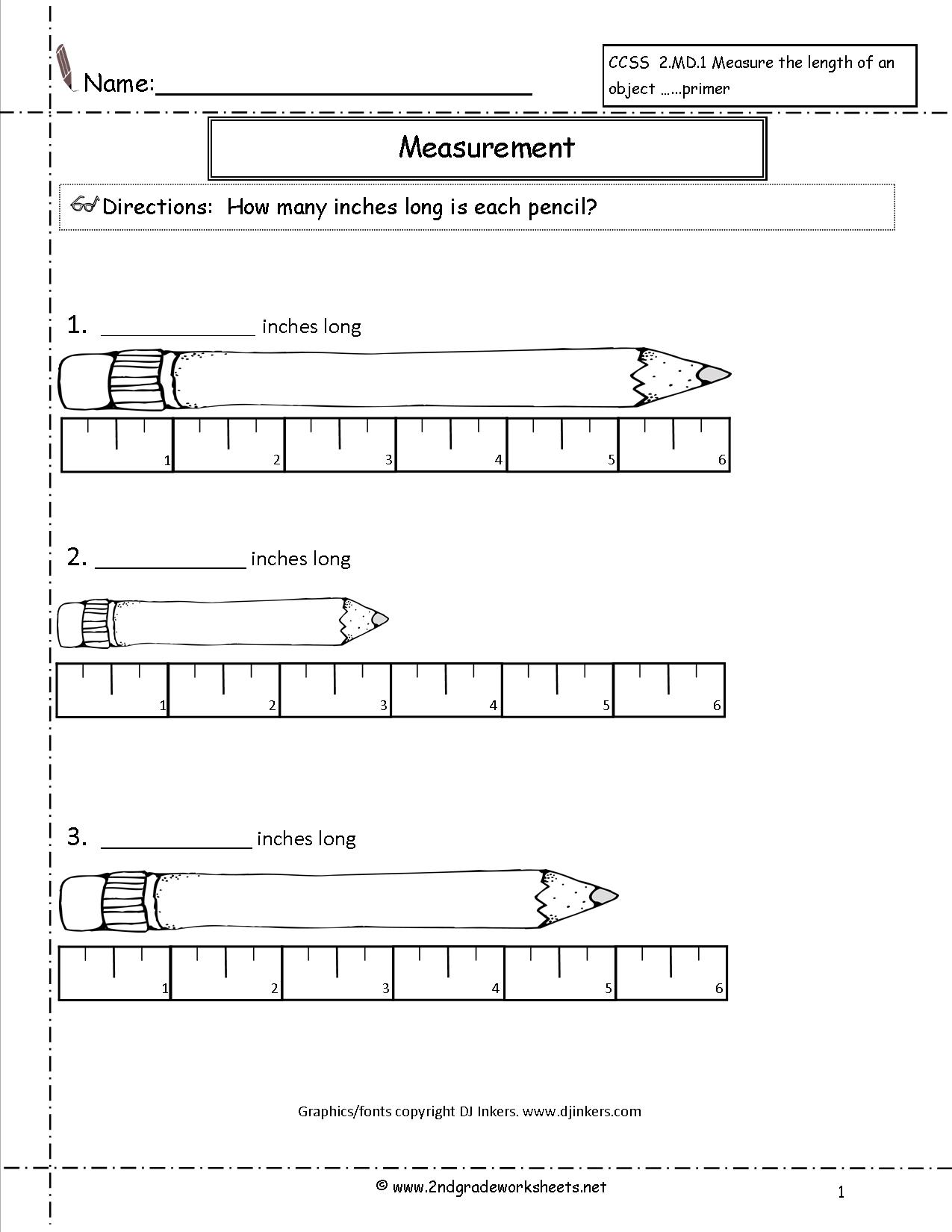 Inch Ruler Measurement Worksheets