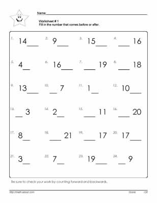 Numbers 1 20 Printable Worksheets