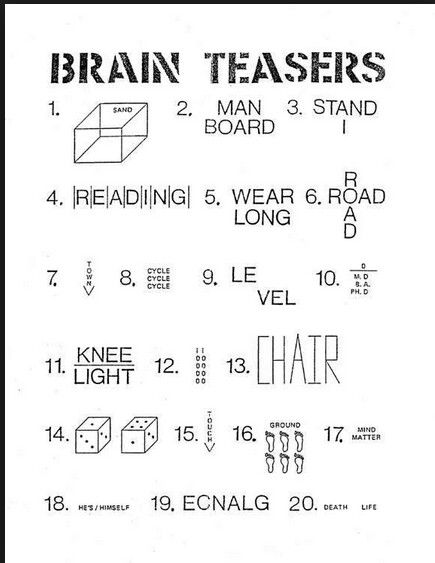 Printable Brain Teasers for Adults