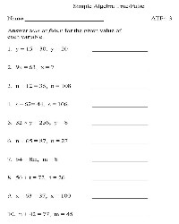 10th Grade Algebra Practice Worksheets
