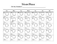 Calendar Moon Phase Blank Worksheet