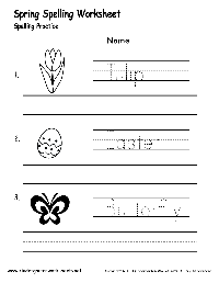 Free Kindergarten Spelling Worksheets
