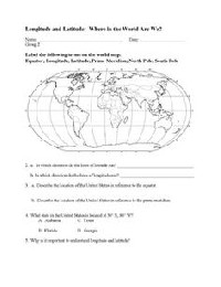 Geography Latitude and Longitude Worksheets