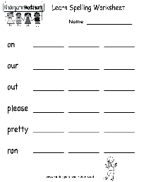 Printable Spelling Worksheets