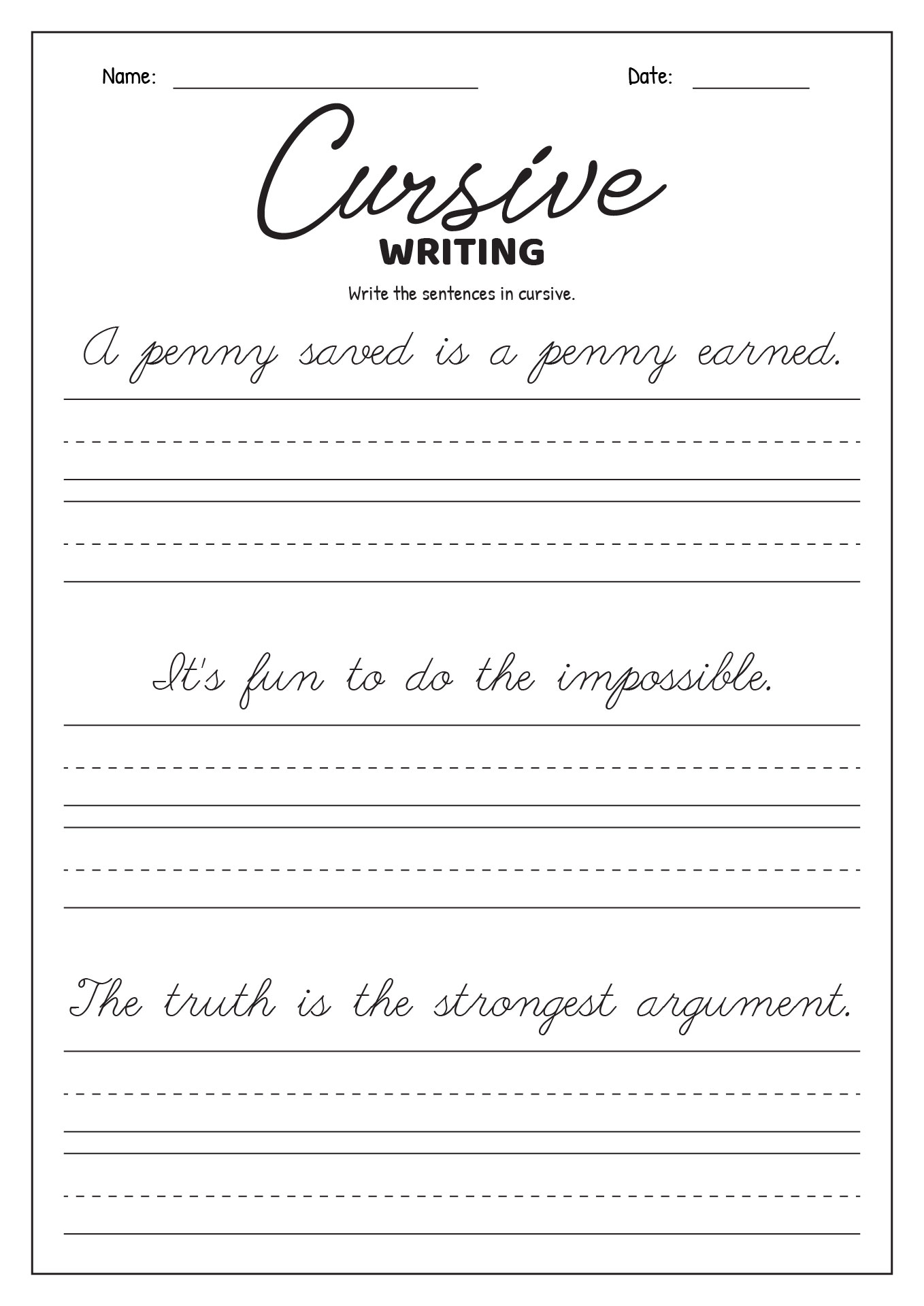 16 Best Images of Cursive Writing Worksheets For 3rd Grade - Free