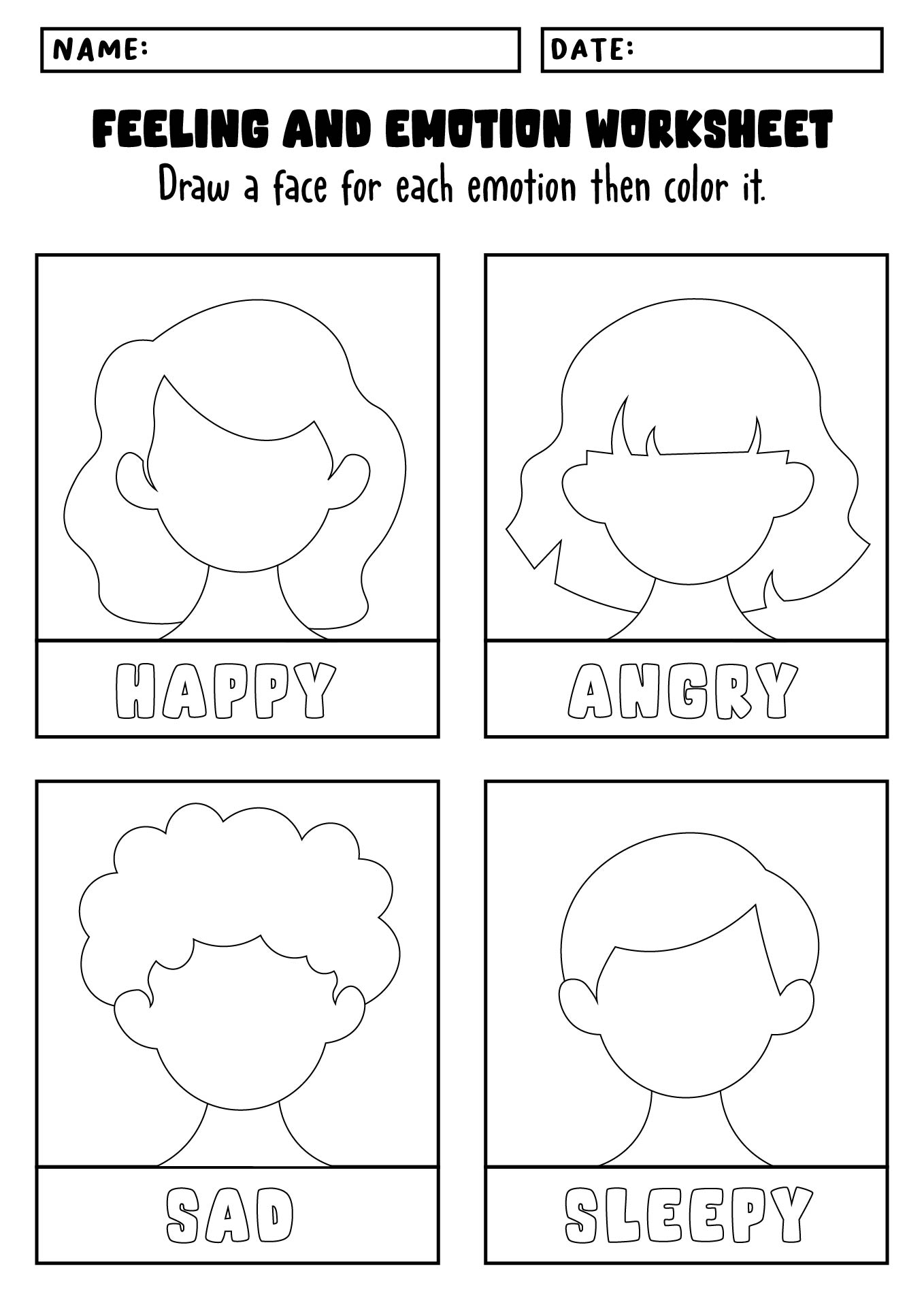 13 Best Images of Printable Worksheets Feelings And Emotions - Free