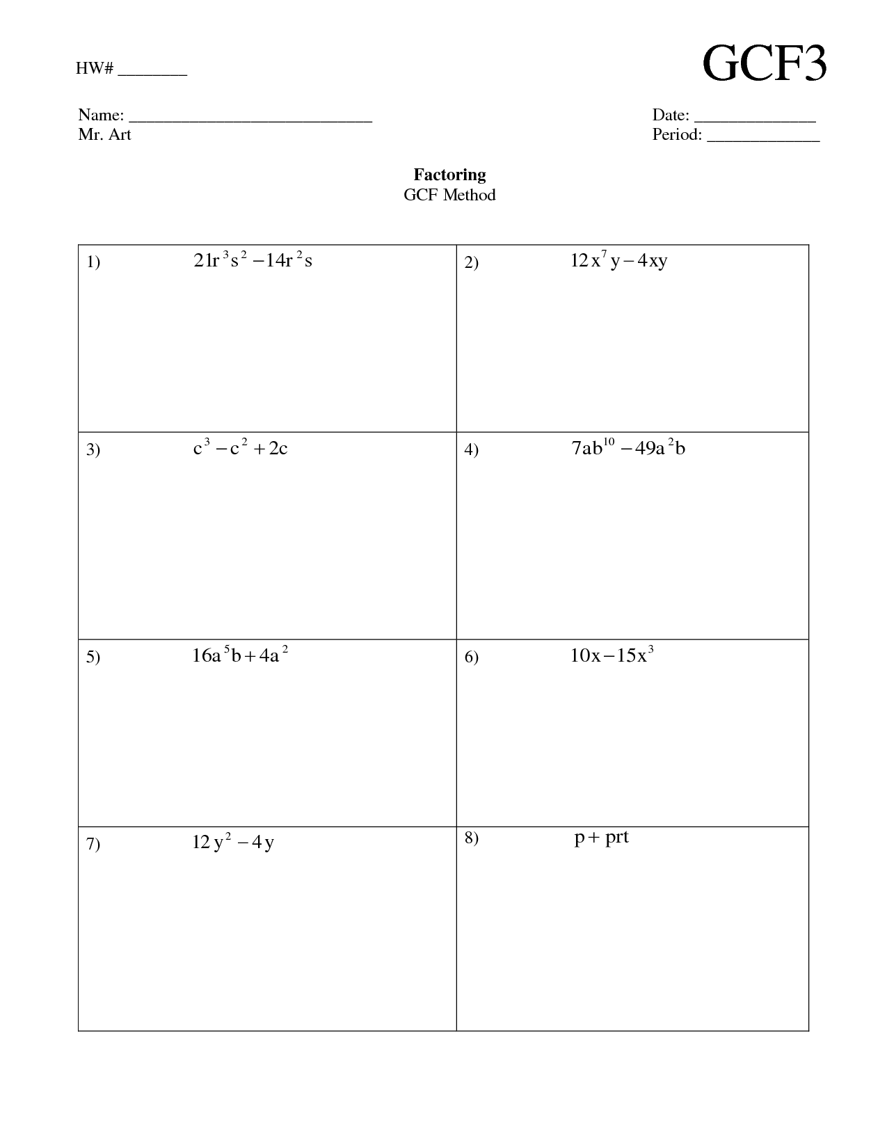 12 Best Images of Factoring Polynomials By Grouping Worksheets  Factoring by Grouping Worksheet 