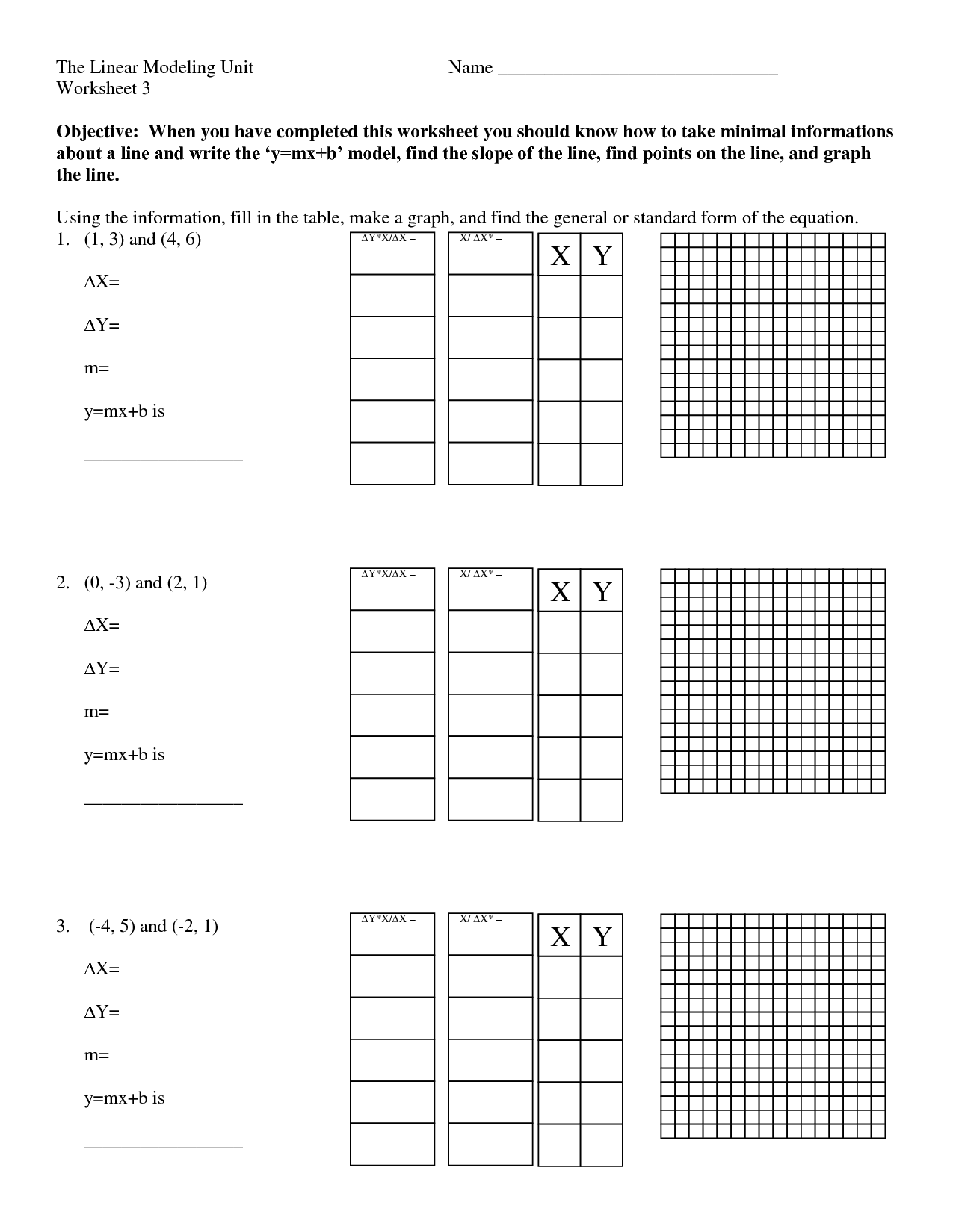 Finding Slope From Tables Worksheet Answer Key  mhs diaz algebra 1 cp qrt 2 table of 