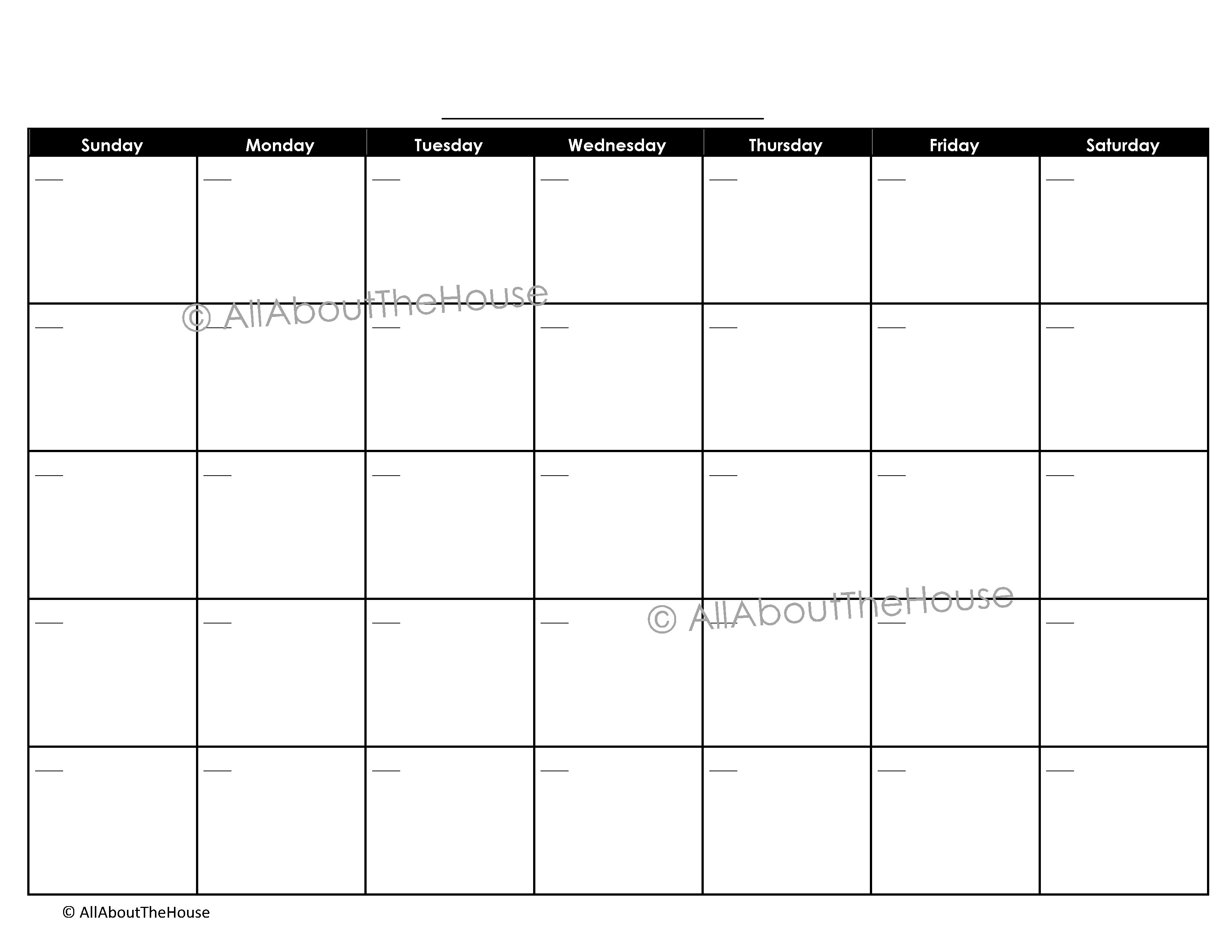 Blank Monthly Work Schedule Template