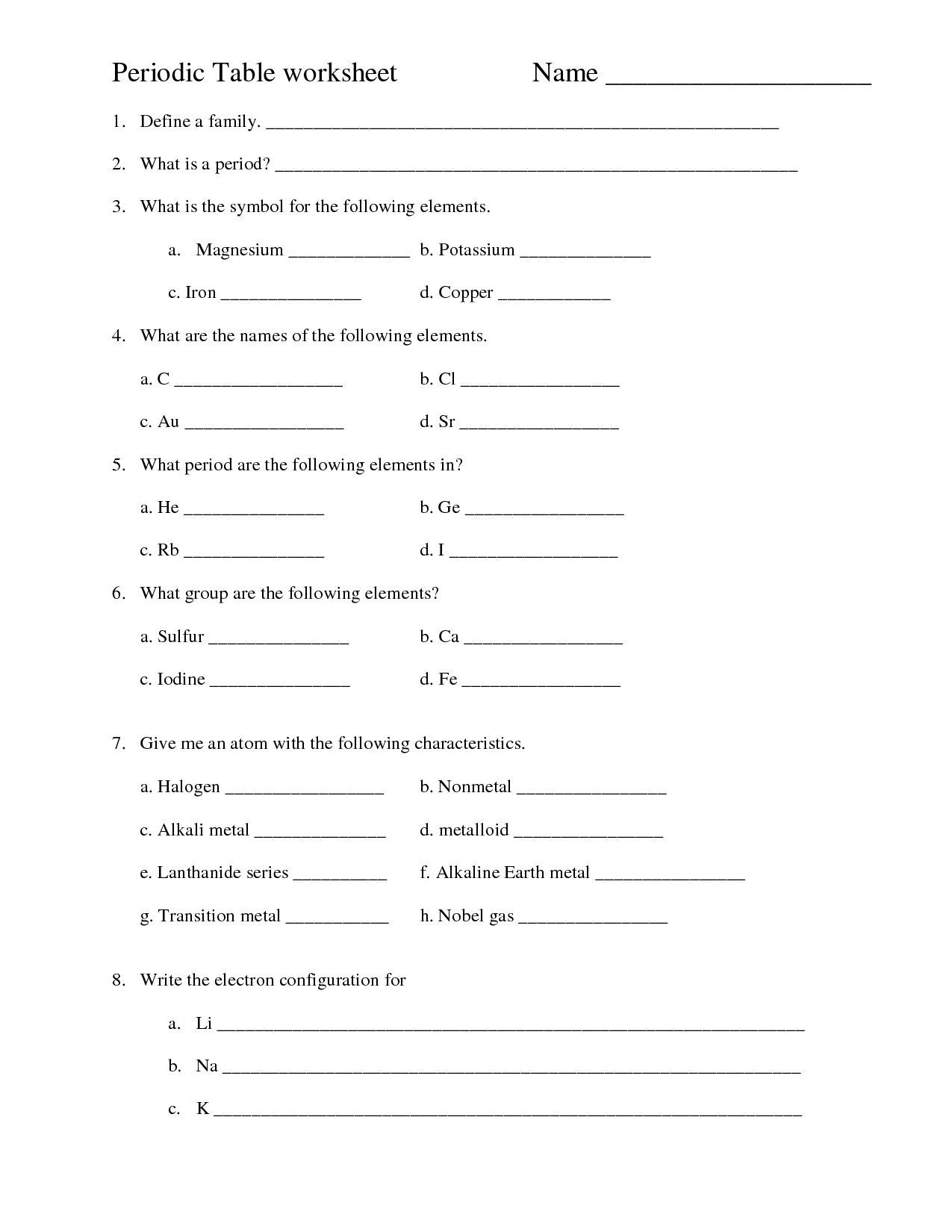 13 Best Images of Element Symbols Worksheet Answer Key ...