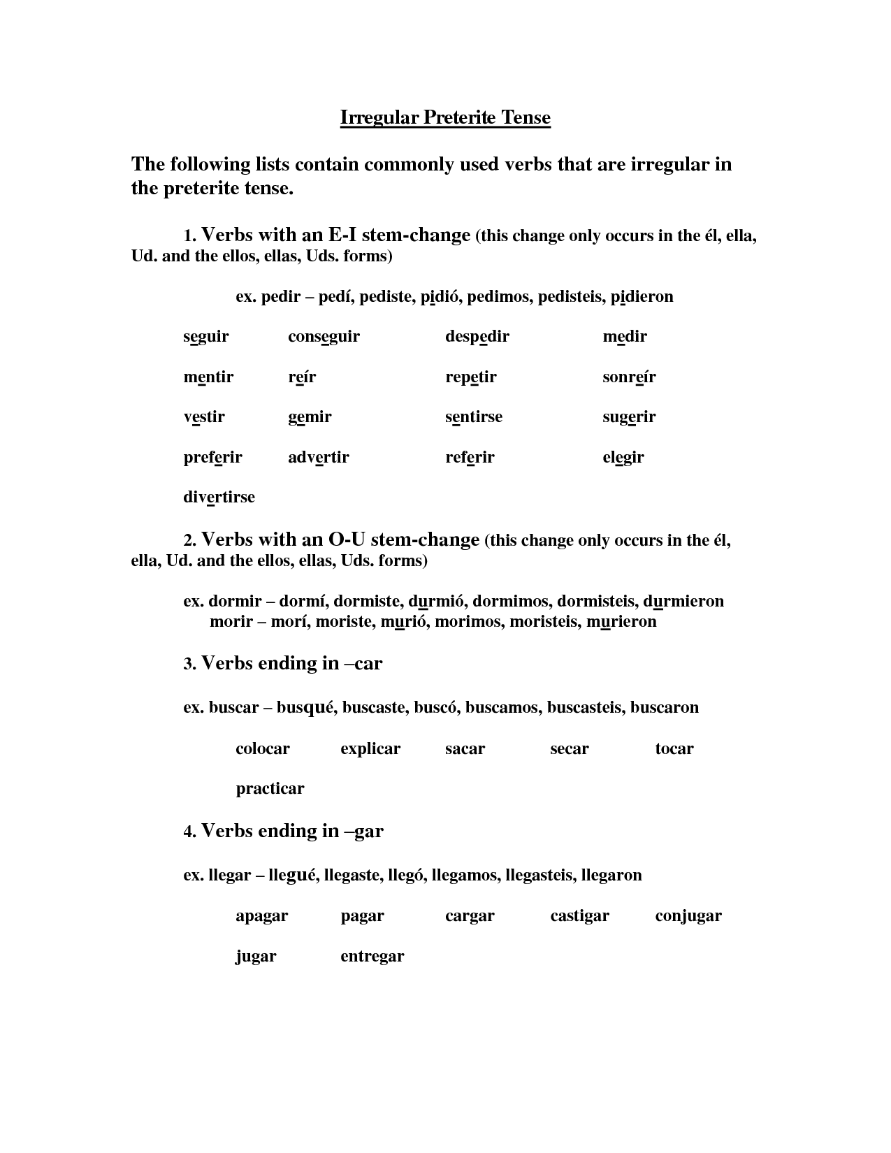 18 Best Images Of Irregular Preterite Tense Worksheet Spanish Preterite Tense Practice