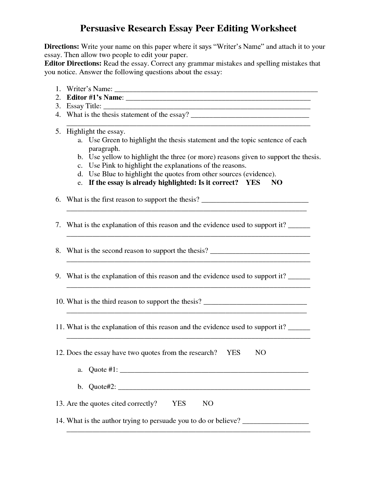 Peer editing checklist pdf Peer editing checklist pdf image