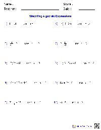 5th Grade Algebra Variables Worksheets