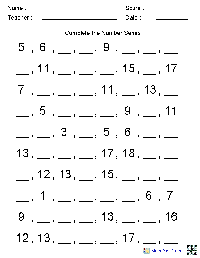 Number Patterns Worksheets Kindergarten