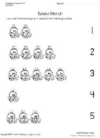 Preschool Spider Math Worksheets