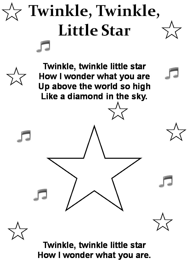 Resultado de imagen de twinkle twinkle little star lyrics