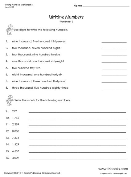 Large Numbers In Words Worksheet