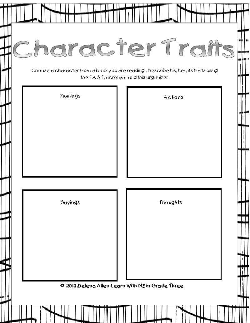 Character Traits Graphic Organizer