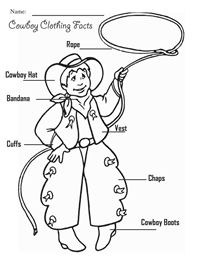 Cowboy Clothes Coloring Worksheets