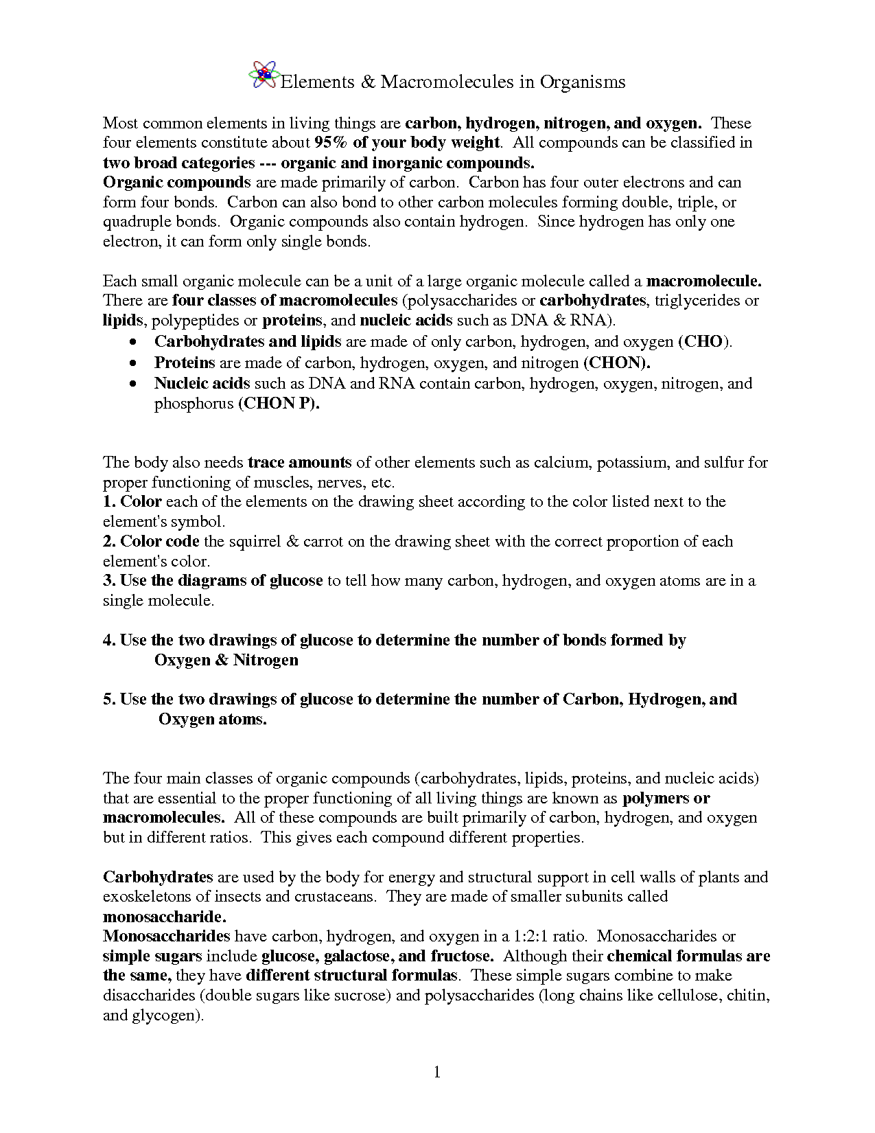 Macromolecules Worksheet 2 Answers