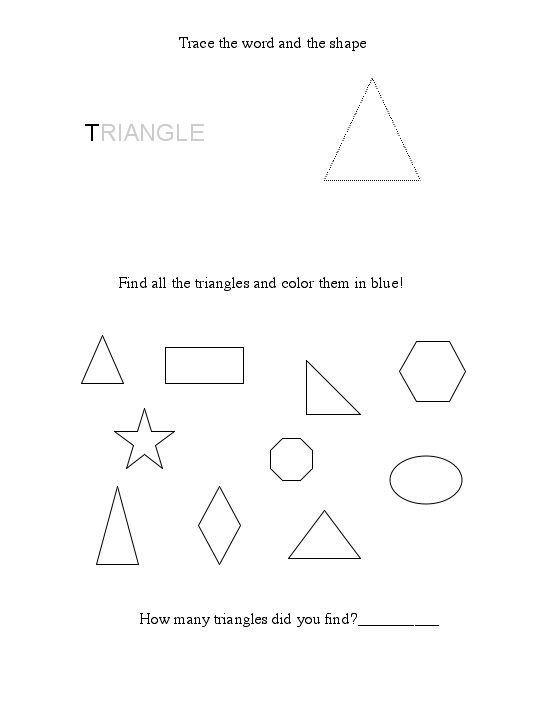 5 Best Images of Triangle Tracing Worksheet - Triangle Shape Preschool