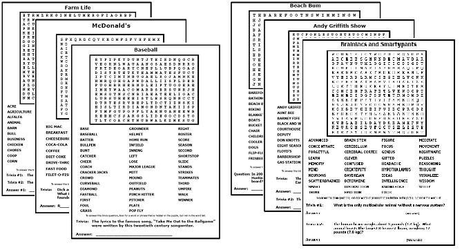  Printable Word Search Puzzles