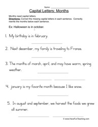 Letters Capital and Periods Worksheets