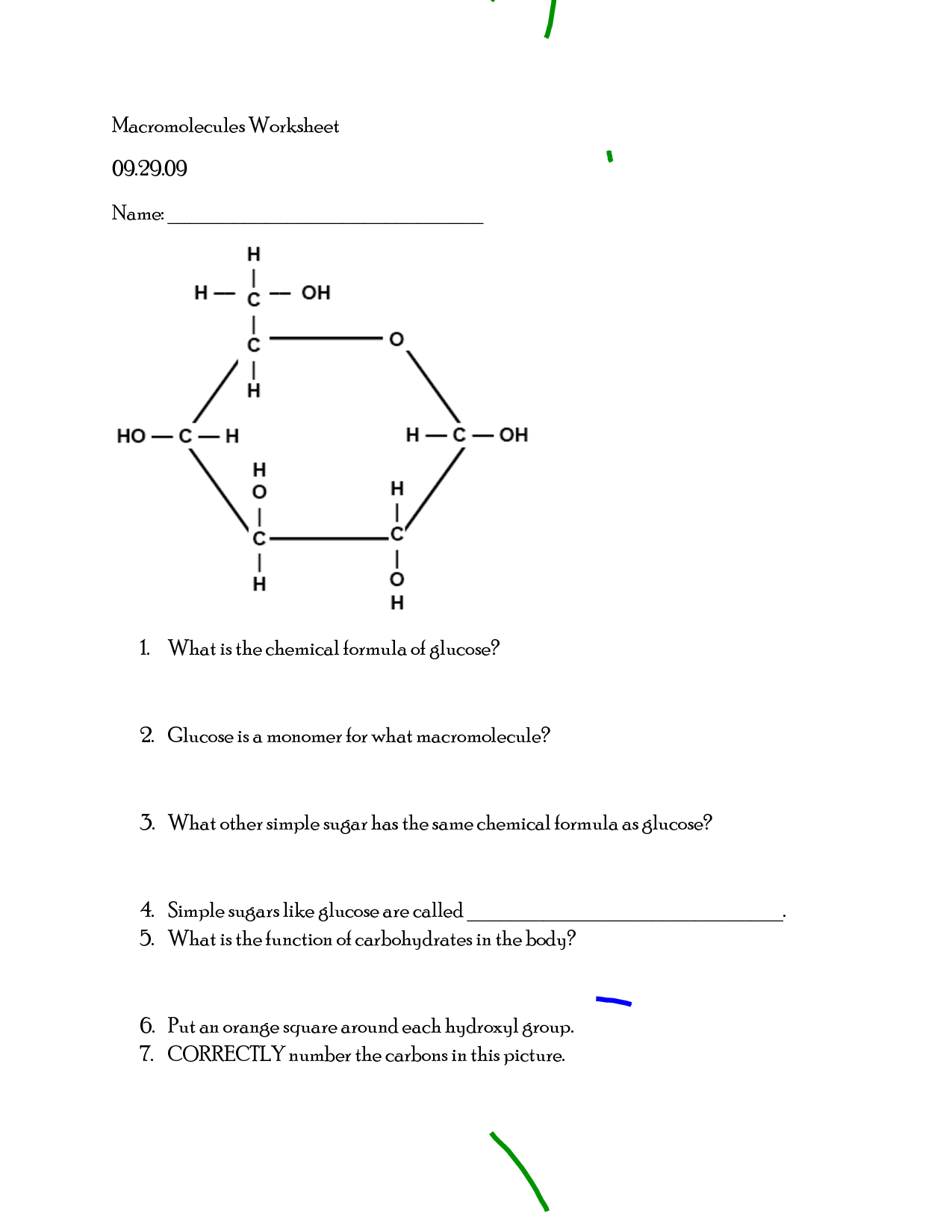 Macromolecules Worksheet 2 Answers