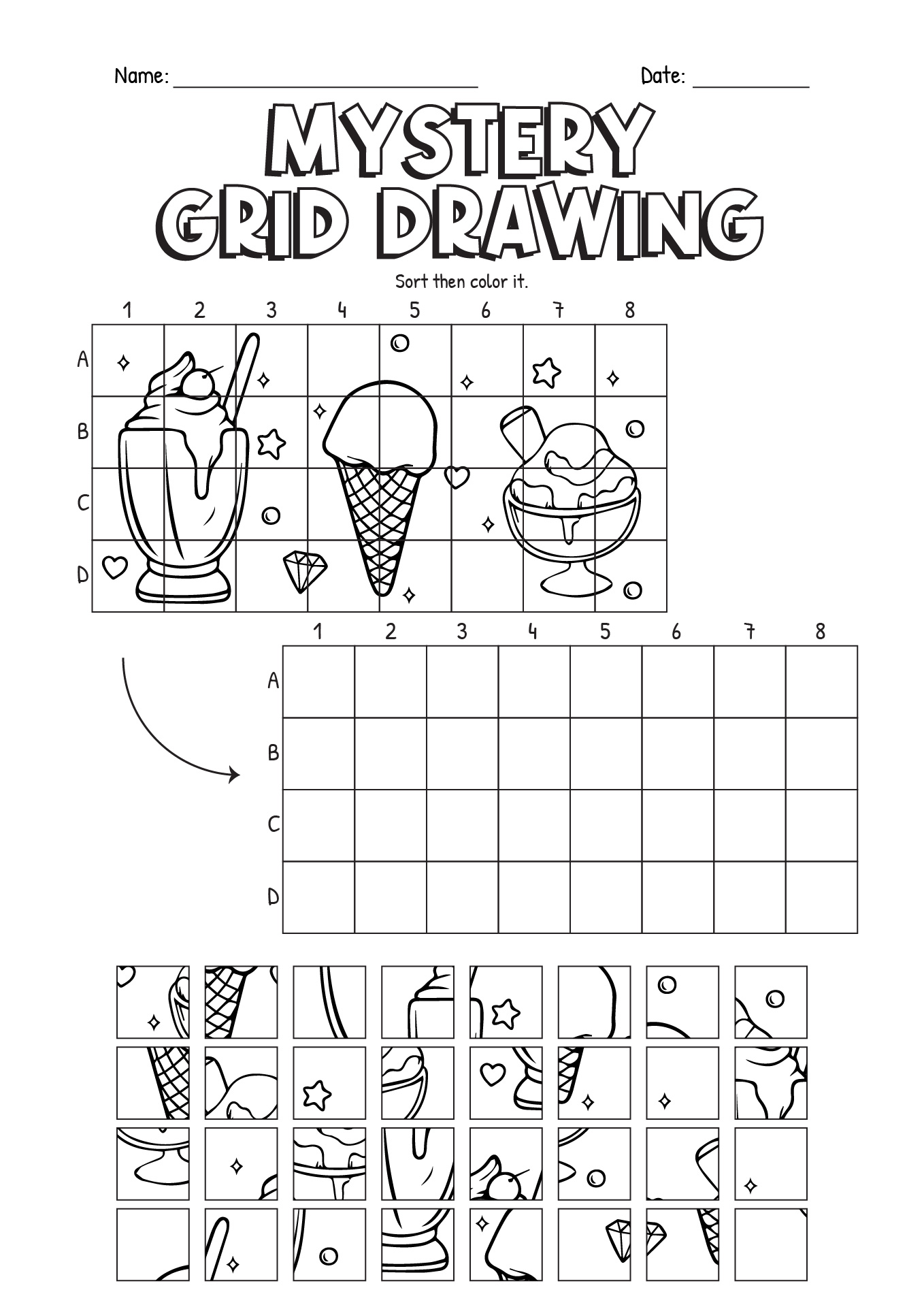 9 Best Images of Printable Mystery Grid Drawing Worksheets