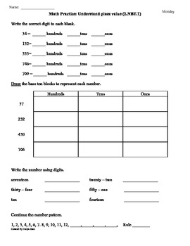 Place Value Worksheets 2nd Grade Common Core