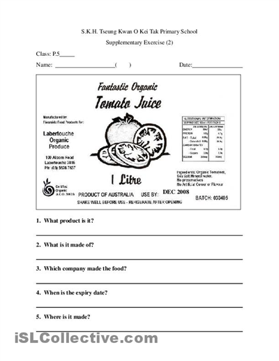 16 Best Images of Reading Labels Worksheets With Questions - Worksheets