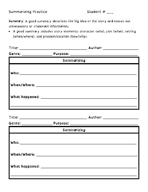 15 Best Images of Summarizing Worksheets Grade 5 - Summarizing Fiction