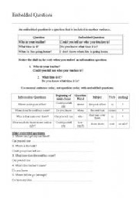 Embedded Questions Worksheet
