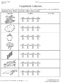 Free Syllable Worksheets for Kindergarten