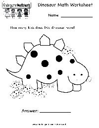 Kindergarten Math Worksheets Free Printables Dinosaurs