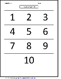 Kindergarten Number Worksheets 1 10