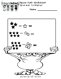 Kindergarten Space Math Worksheets