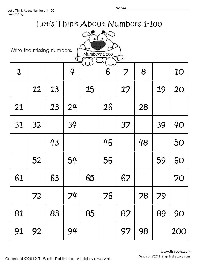 Kindergarten Worksheets Numbers 1 100