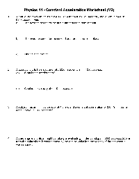 Velocity and Acceleration Calculation Worksheet