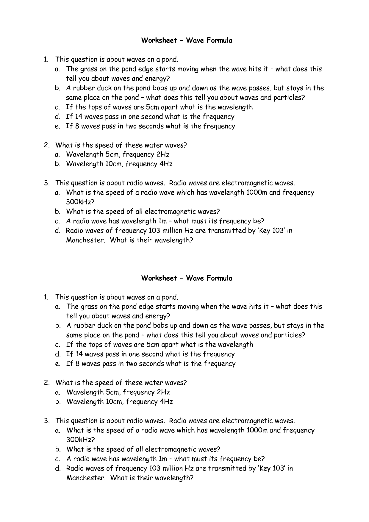 14 Best Images of What Are Waves Worksheet - Sound Wave Worksheet