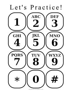 911 Cell Phone Template for Preschool