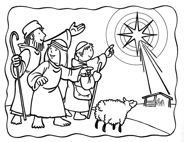 Angels and Shepherd's Coloring Pages