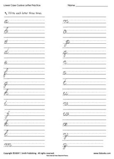 Cursive Alphabet Practice Worksheets