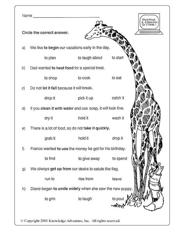 7th Grade Verbs Worksheet For Grade 7