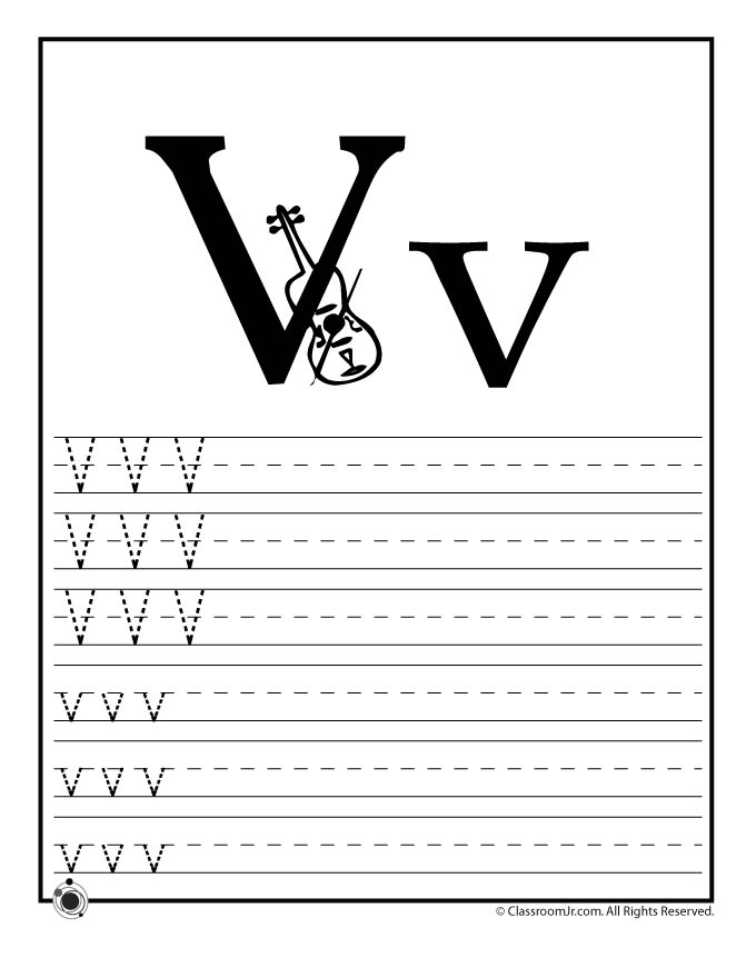 Letter V Worksheets Preschool