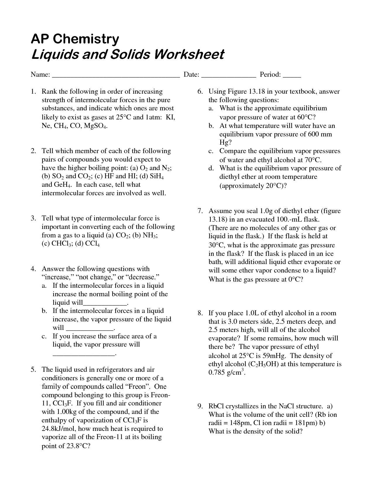 Heat Transfer Worksheet Answers