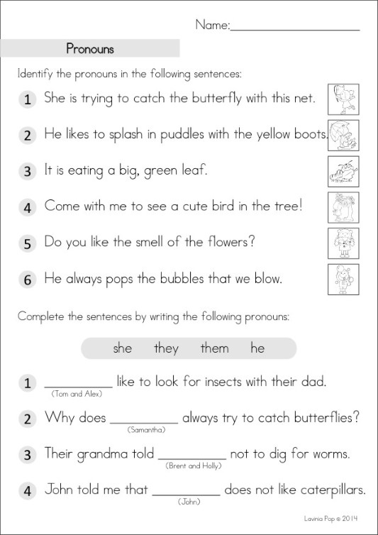 Personal Pronoun Worksheets 3rd Grade