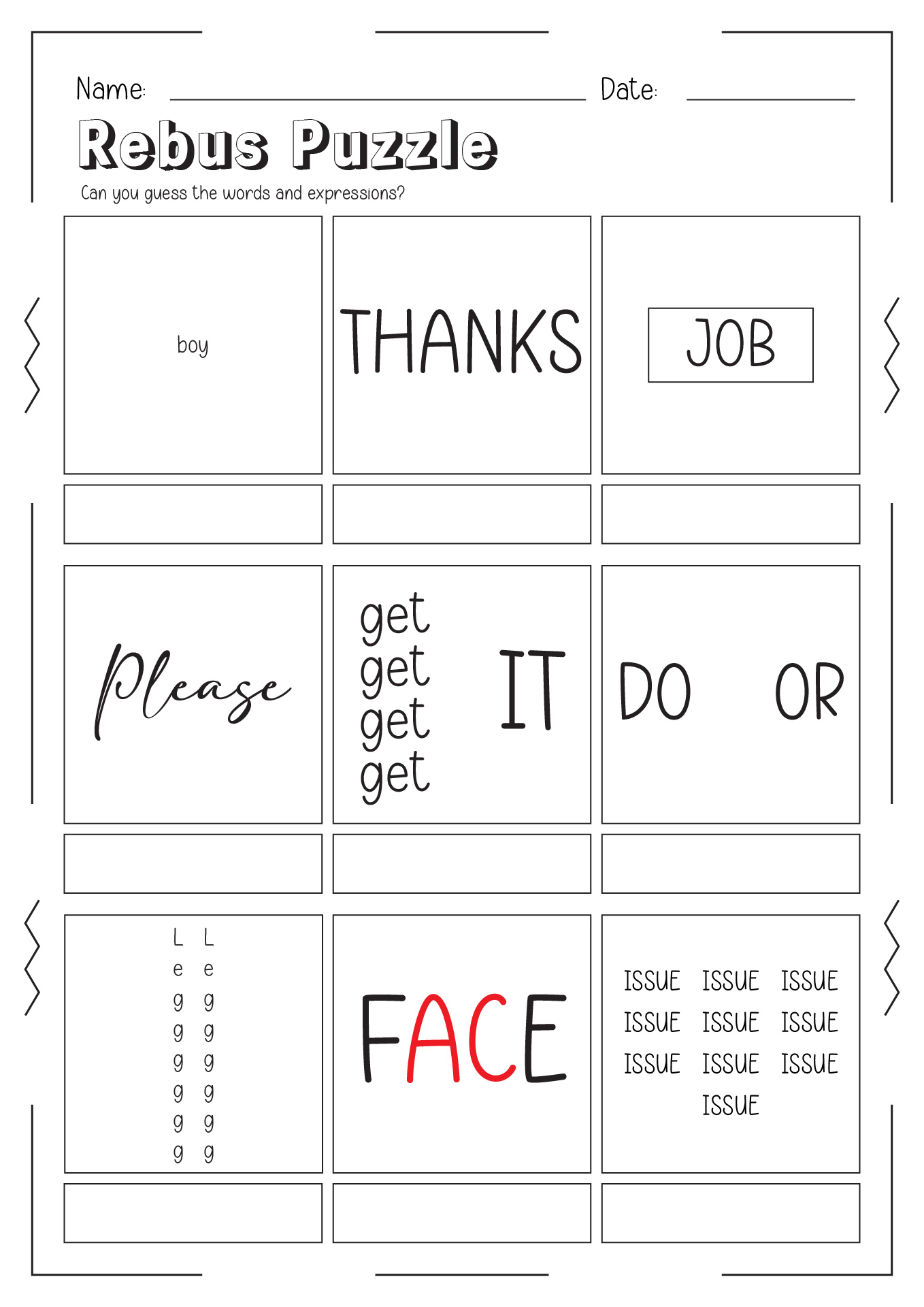 8 Best Images of Rebus Puzzles Worksheet With Answers - Printable Rebus