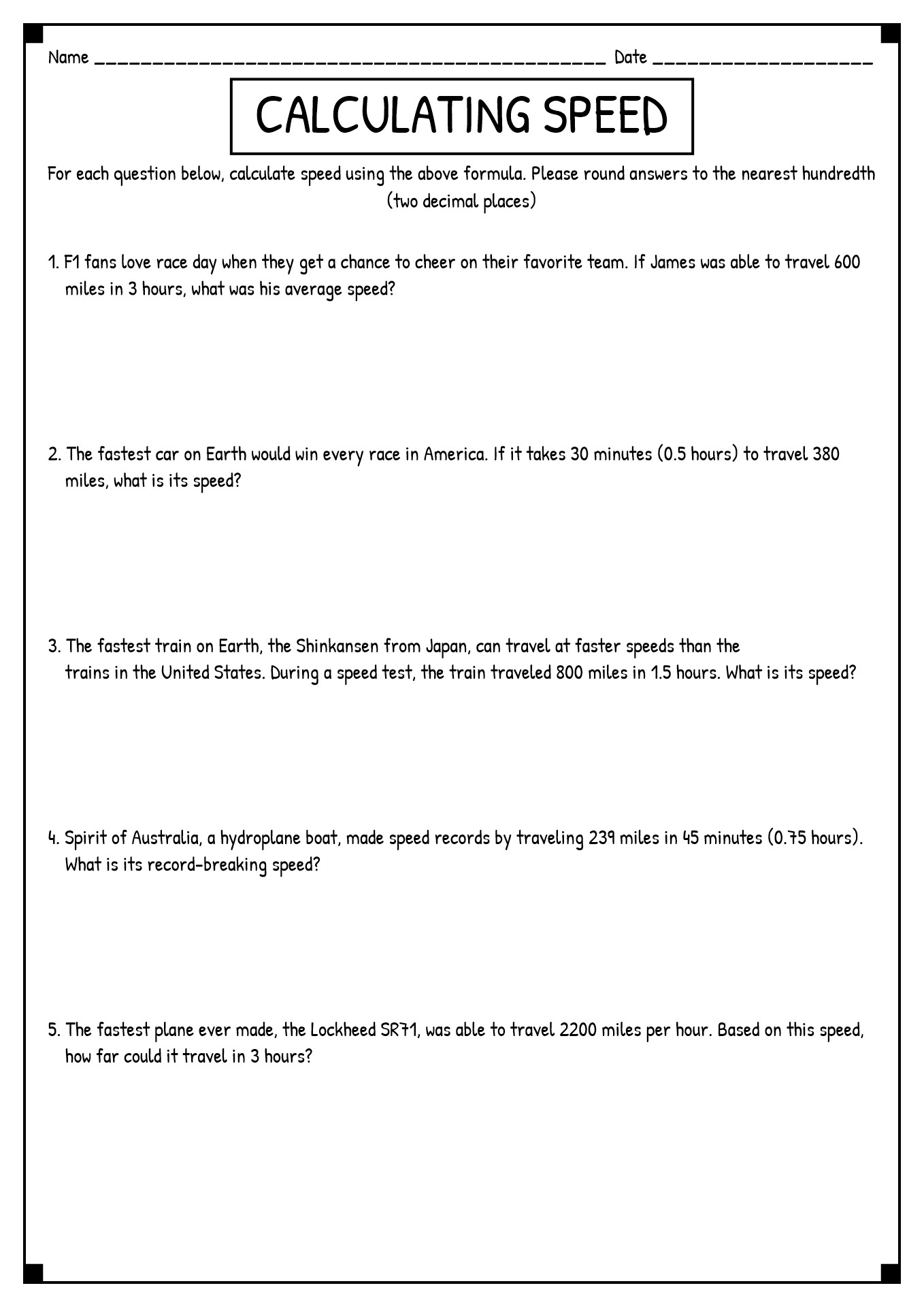 Distance Formula Worksheet With Answers