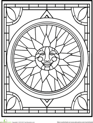 Stained Glass Window Coloring Page